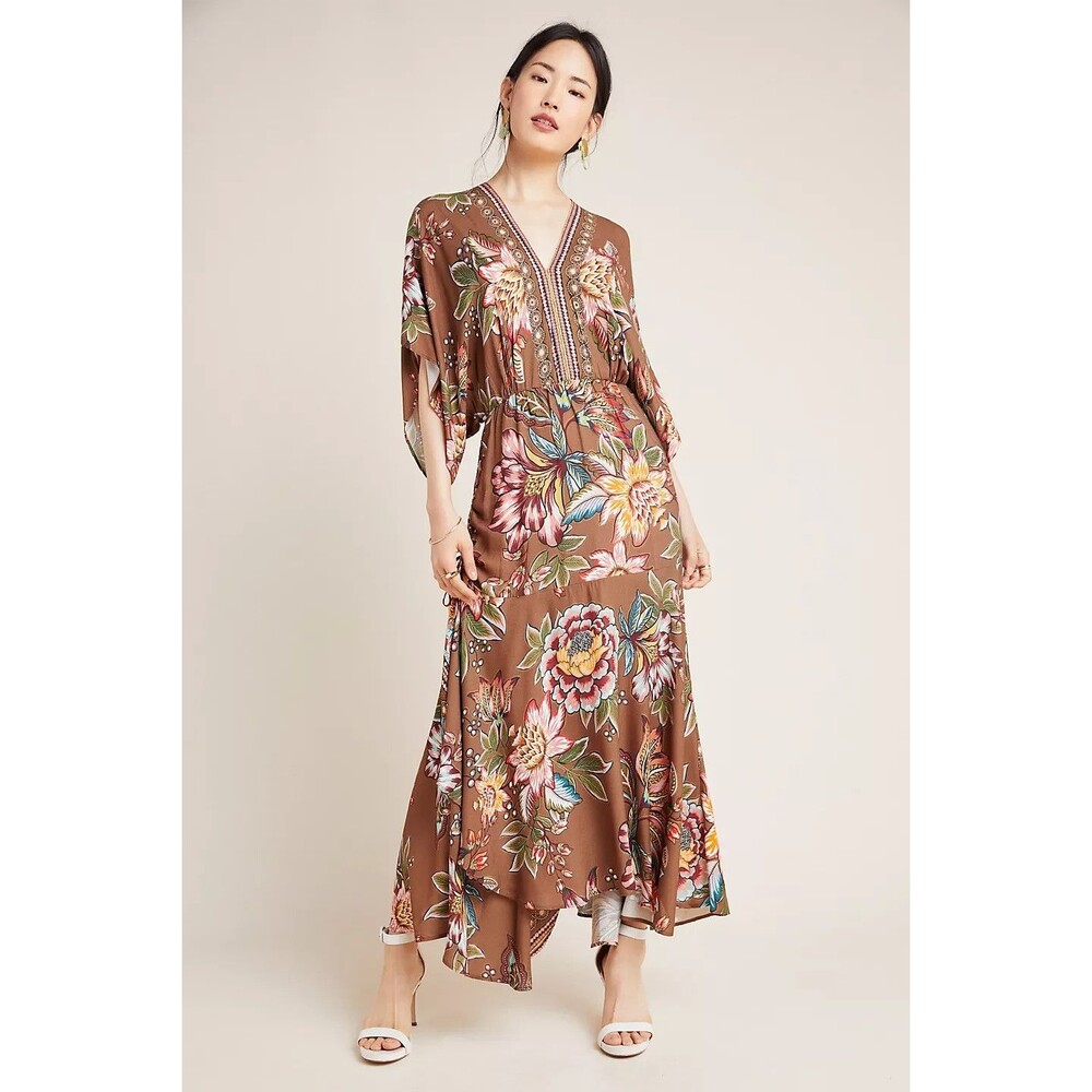 FARM Rio Brown Floral Maxi Dress